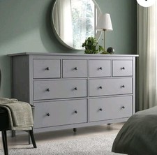 Large Chest of Drawers Hemnes 8 Drawer Grey Bedroom Furniture