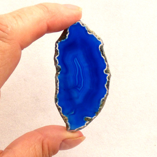 Blue and clear agate banded - blue,