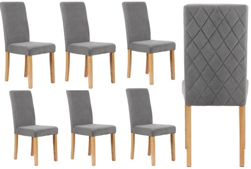 Grey velvet dining chairs - x,