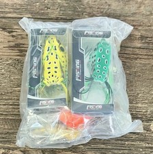 15 Pc,Predator Fishing Set, 2 Frogs, 7 Fish Lures, 6 Wire Traces,Clips & Swivels