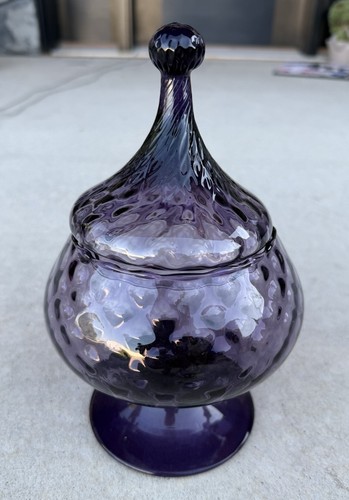Vtg empoli optic glass - glass, purple