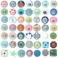 VINTAGE SHABBY CHIC VARIOUS COLOUR CERAMIC CUPBOARD DOOR KNOBS DRAWER PULLS KB07