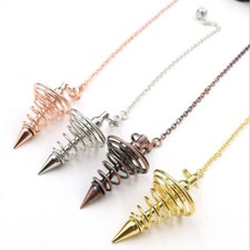 Metal Spiral Cone Dowsing Amulet Pendule Pendulum Pendant Reiki Healing