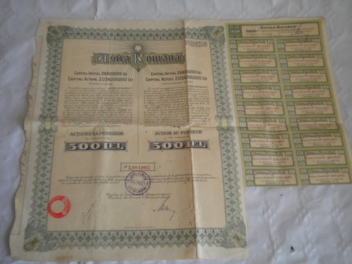 Vintage share certificate