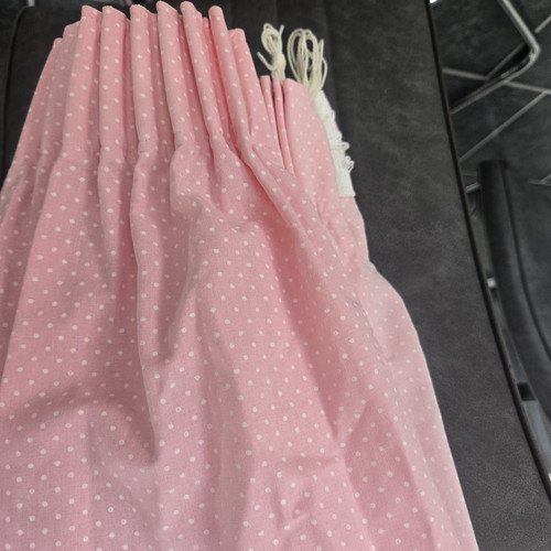 Pink white polka dot pencil - &,