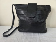 Borse In Pelle Black Supple Leather Crossbody Shoulder Bag Made In Italy