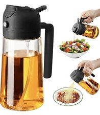 SWEET VIEW Olive Oil Sprayer 470ml 2 In 1 Glass Oil Dispenser/Pour & Spray