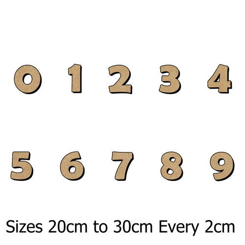 Mdf numbers 22cm - numbers, to