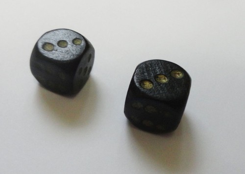 Black wood rounded - black, dice