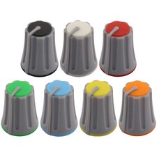 D180 12x15 Grey Body Plastic Mixer Control Knob - 6mm D-Shaft Hole Push Fit