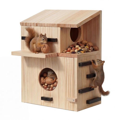 Large wooden squirrel house - large,