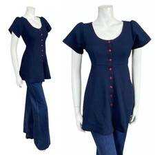 VTG 60S 70S MOD GOGO NAVY BLUE