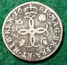 1681 Charles II Groat Four