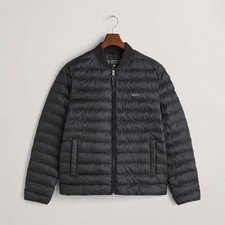 Men's Gant Light Padded Bomber Jacket in Black