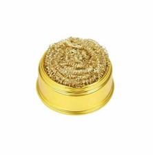 Brass Soldering Iron Tip Cleaning Wire Nozzle Cleaner Wool Sponge Ball Holder UK