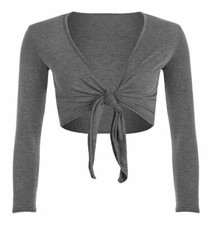 WOMENS PLAIN TIE KNOT SHRUG