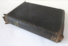 ANTIQUE 1901 HOLY BIBLE TEACHER'S EDITION BAGSTER LEATHER GILDED EDGES INSCRIBED