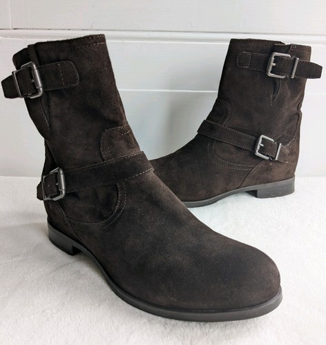 Unisa brown suede biker - brown,