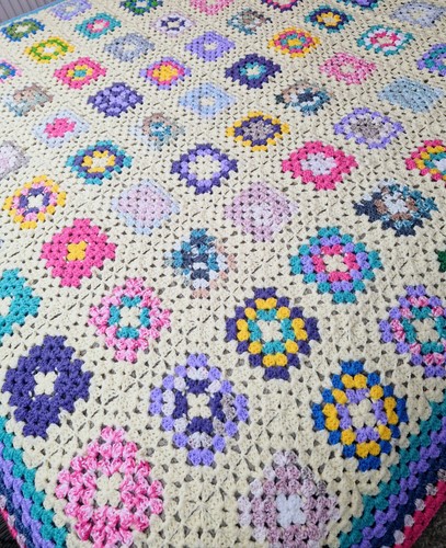Handmade crochet blanket throw - handmade,