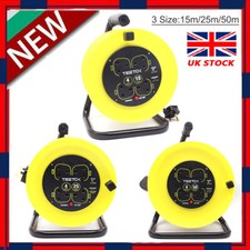 Outdoor Extension Cable Reel 15/25/50m 13A 4Way Gang Socket Electrical Lead