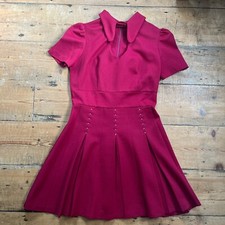 Vintage 60s 70s Mini Dress Peter Pan Dagger Collar. Pleated Skirt Mod Dolly 10