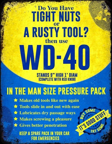 Metal sign wd40 - metal, oil