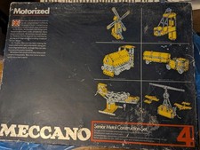 Vintage Meccano No. 4 Senior Metal Construction Set (Tri-ang 1970s) Motorized