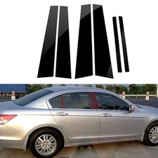 Black Pillar Posts For Honda Accord 2008-2013 6pc Set Door Trim Cover Kit Parts
