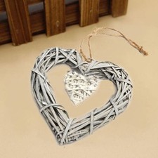 Chic Wicker Hanging Hearts