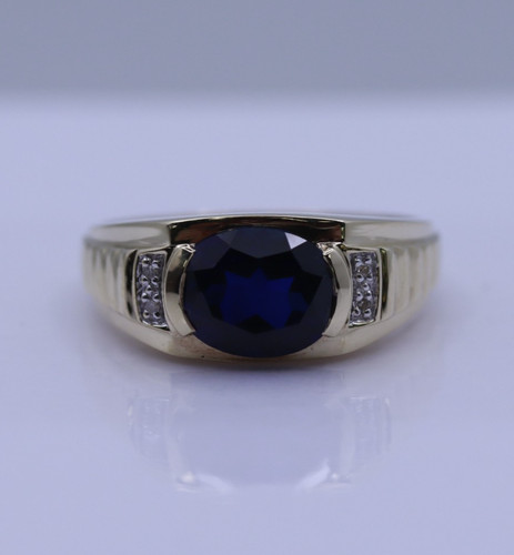 9ct gold oval - oval, synthetic