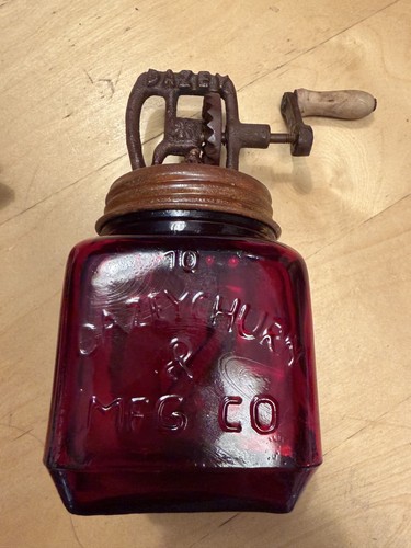 Ruby red glass butter - ruby,