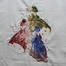LAVENDER & LACE FIREFLY FAIRIES COMPLETED CROSS STITCH 