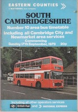 EASTERN COUNTIES BUS TIMETABLE BOOK SOUTH CAMBRIDGESHIRE SEP 1978