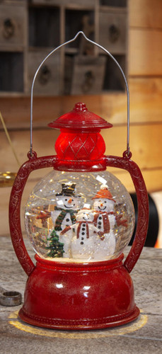 Led snowman snow globe - led,