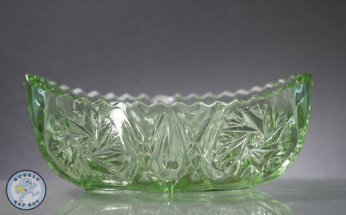 Art deco green pressed glass - deco,