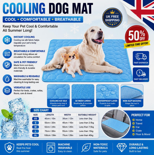 Large self cooling mat bed - large,