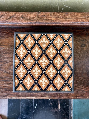 Antique minton encaustic tile - antique,