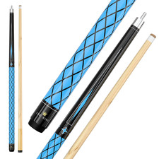 Cue-King Pool Cue with Canadian Maple Shaft 13mm Tip 2 Piece 50/50 Jointed