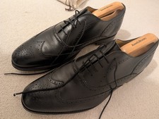 Barker Newport Black Calf Leather Brogue Shoes Size 10 Excellent Condition