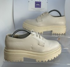 New Look Women’s Off White Cream Chunky Lace Up Brogue Style Shoes Size UK 6