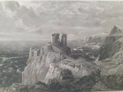 Scottish engraving fast castle - engraving,