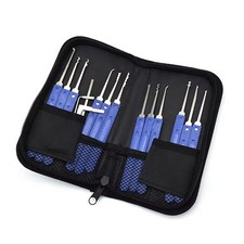 17x Pick Training Kit Key Repair Tool Picktool Padlock Durable Professional Blue