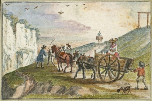Figures horses cart in - &,
