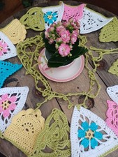 Crochet bunting pastel colours - bunting,