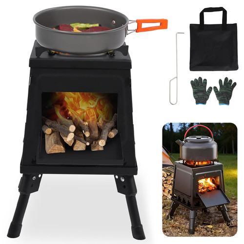 Portable camping stove - stove, wood