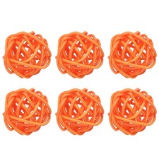 6 Pcs Wicker Rattan Balls 1.2 Inch Vase Fillers for Home Decoration, Orange