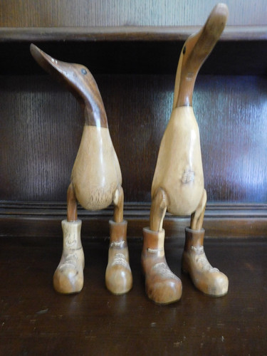 Pair rustic wooden 20cm - wooden,