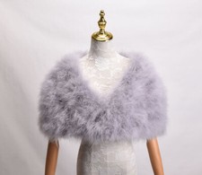 Real Ostrich Feather Fur Shrug