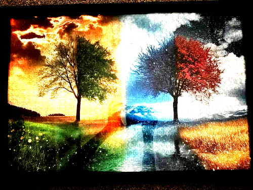 Four seasons picture puzzle - four, seasons,
