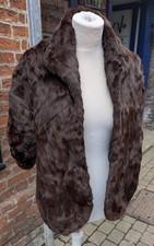 Vintage Real Fur Cape, Stole, Shrug 1940s Event Dark Brown
